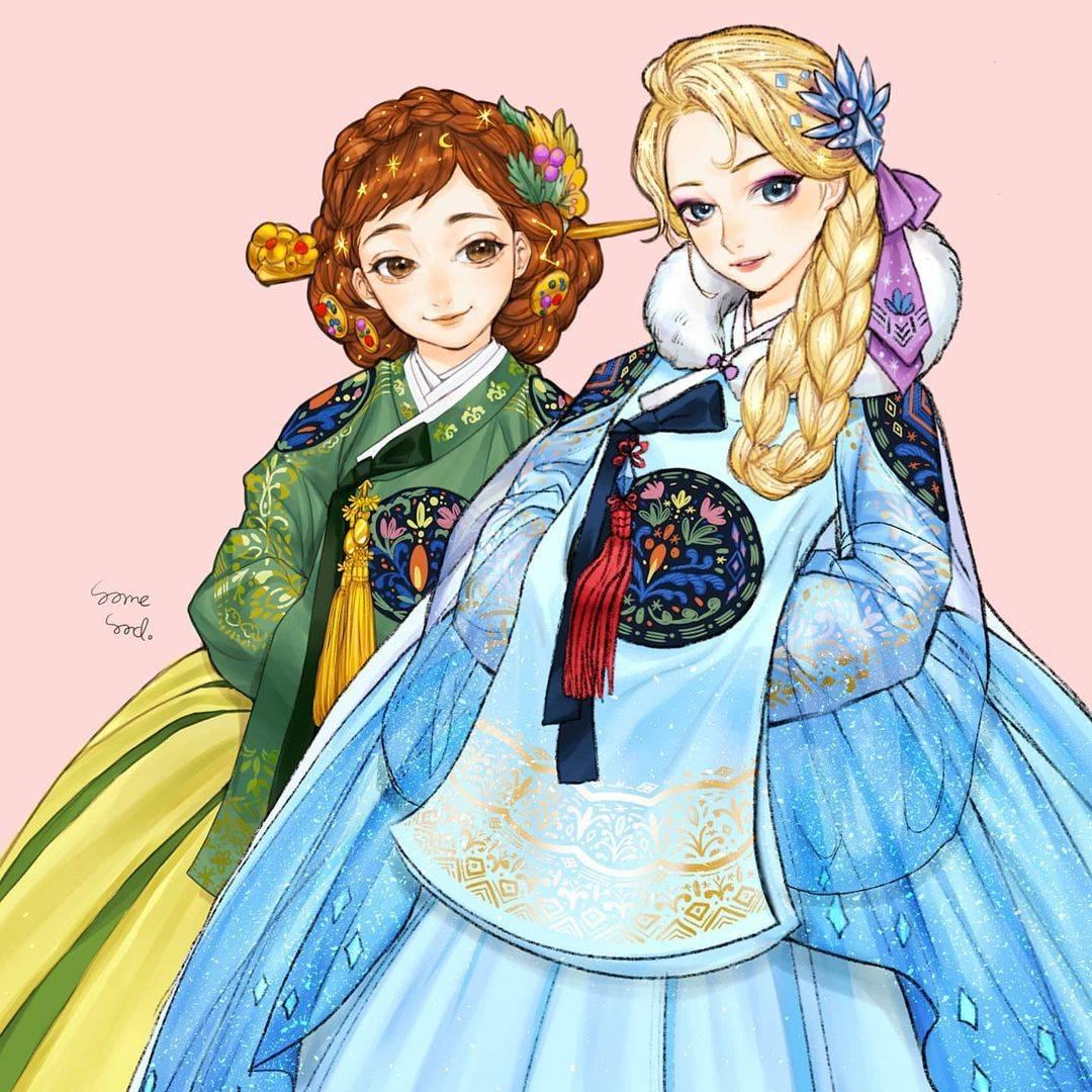 Korean Disney Princesses Fan Art