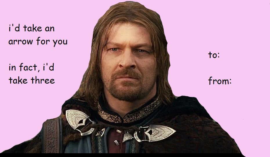 Lord of the Rings Valentines Cards