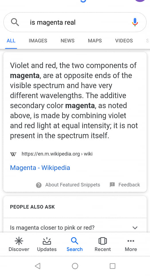 Magenta Doesnt Actually Exist