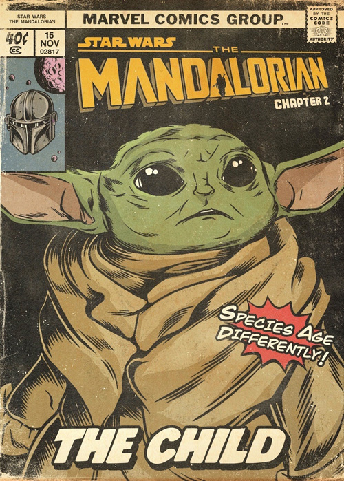 Each Episode of The Mandalorian as a Vintage Comic Book Cover