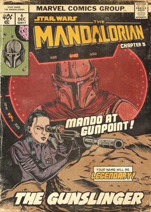 Each Episode of The Mandalorian as a Vintage Comic Book Cover