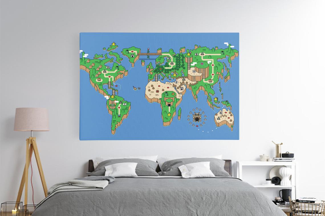 Super Mario World Map Canvas Wall Art