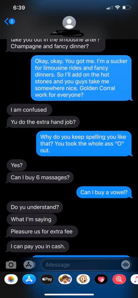 Hilarious Texts Between a Massage Therapist and a Creepy Dude