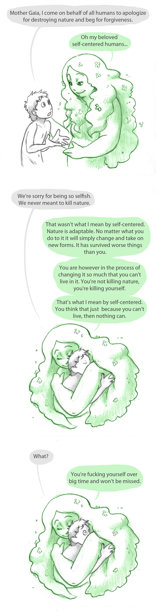 Mother Gaia and Humans Comic