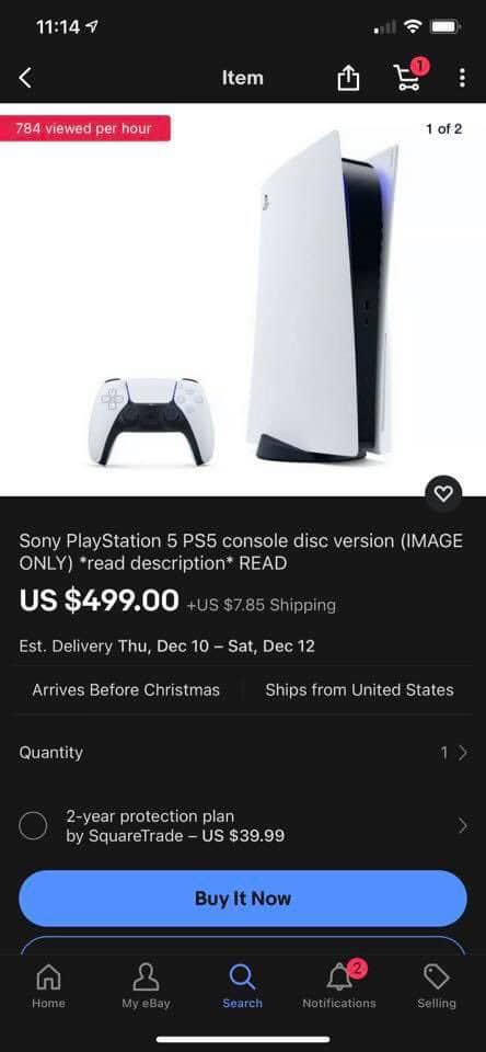 Guy Sell Photos of a PS5 for $499