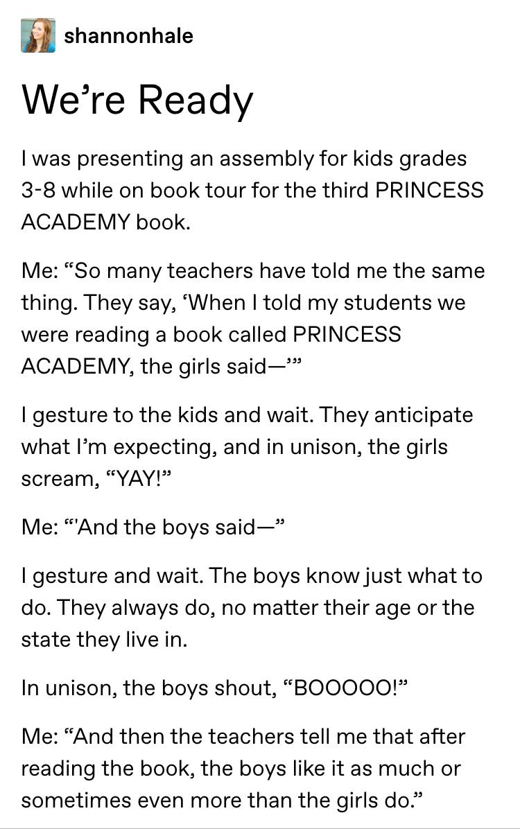 Princess Academy Book Tour Reveals Misogyny Engrained In Boys