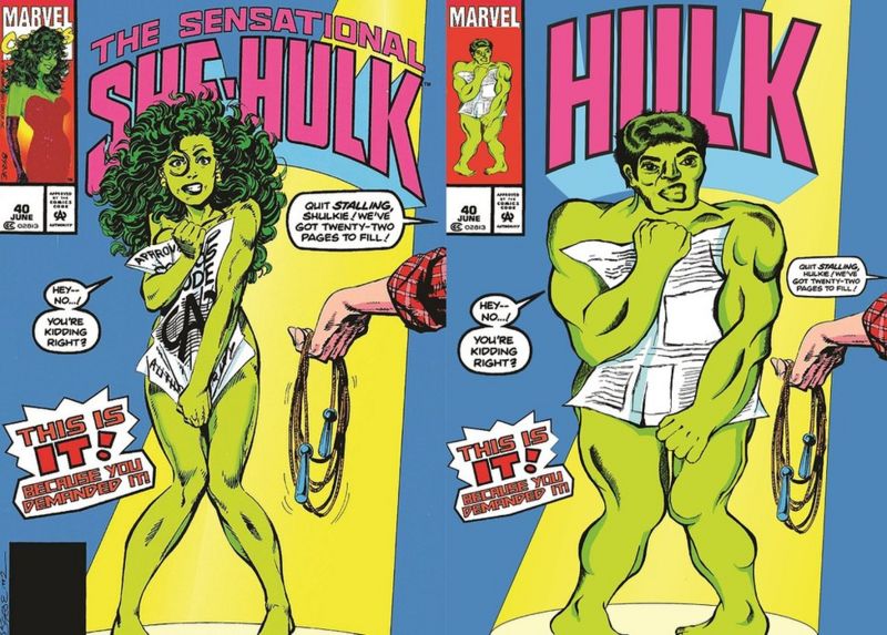 Redrawing Female Superhero Comic Book Covers With Males