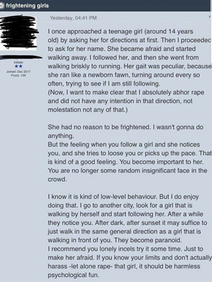 Guy Admits Stalking Young Girls For Fun