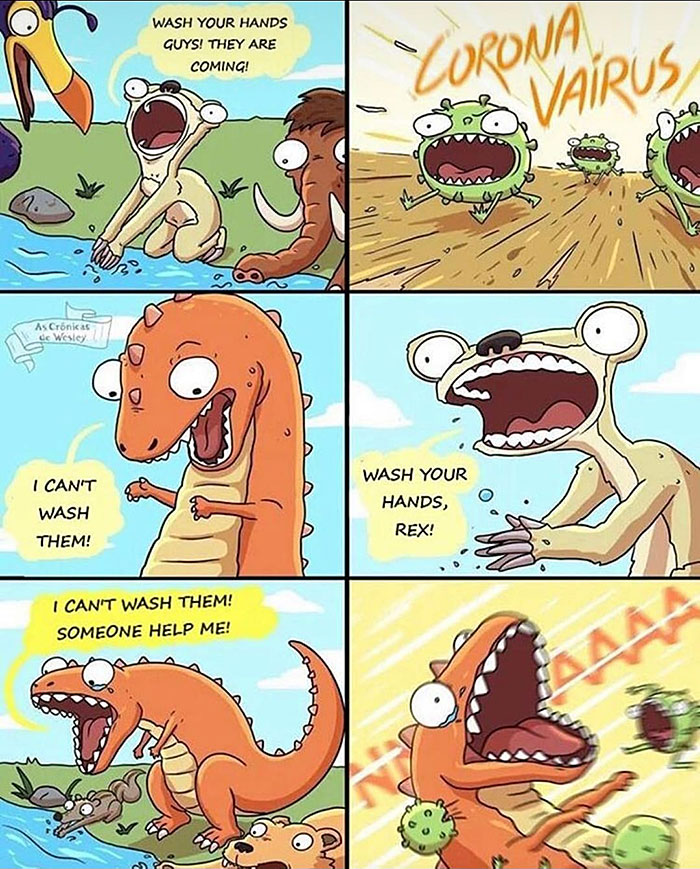 Tyrannosaurus Rex vs Coronavirus Comic
