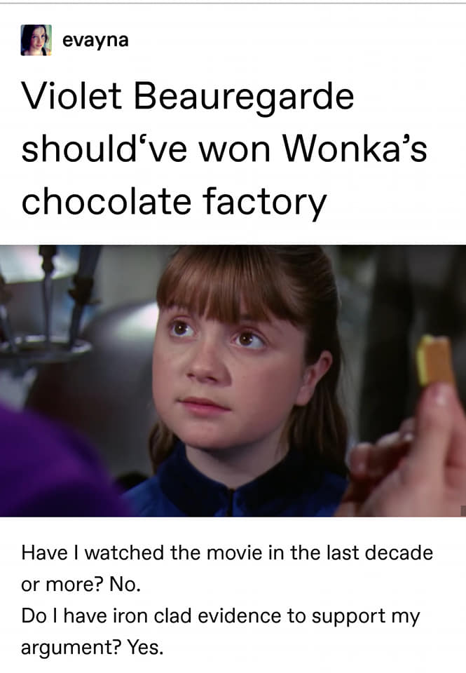 Violet Beauregarde Shouldve Won Wonkas Chocolate Factory