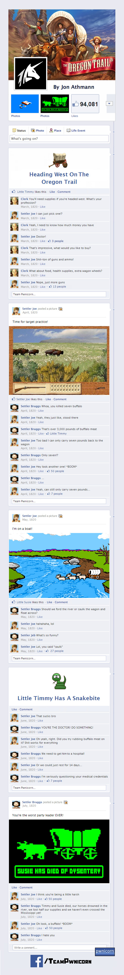 The Oregon Trail on Facebook