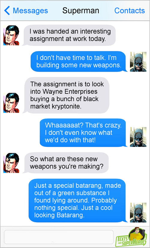 Batman v Superman Texts