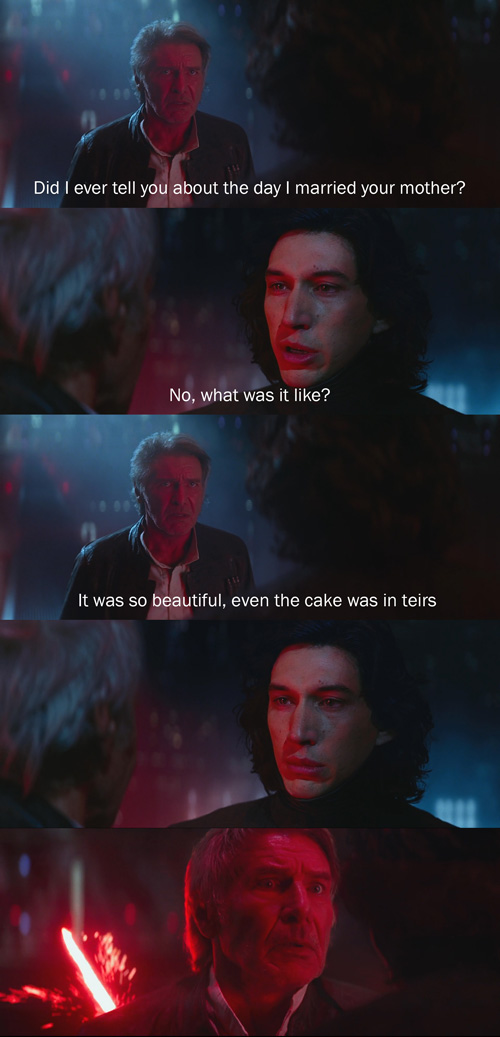 Han Solo Tells Dad Jokes to Kylo Ren