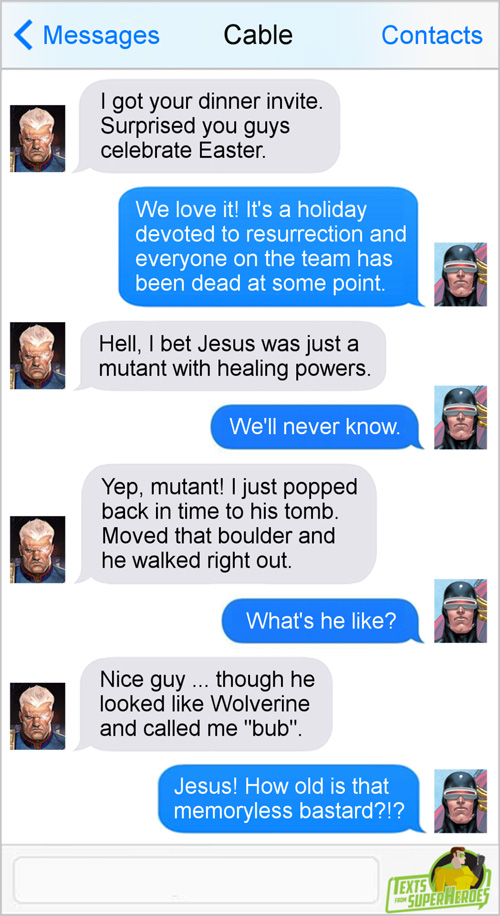Easter Texts from Superheroes