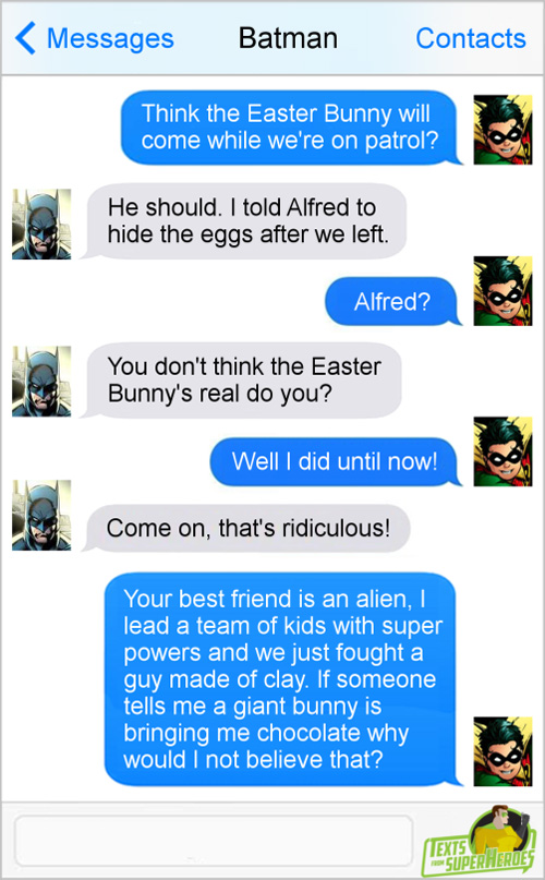 Easter Texts from Superheroes
