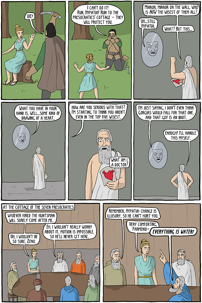 Hypatia of Alexandria and the Seven Presocratics Comic