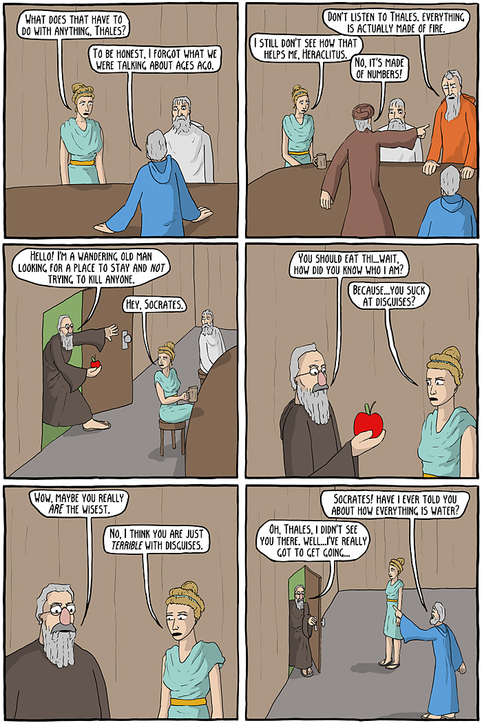 Hypatia of Alexandria and the Seven Presocratics Comic
