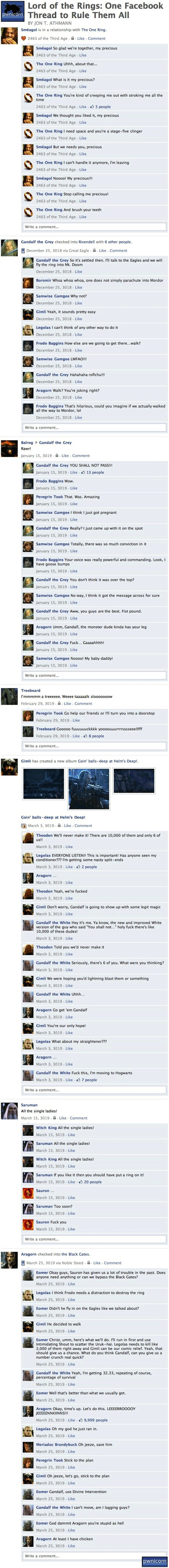 Lord of the Rings: One Facebook Thread to Rule Them All