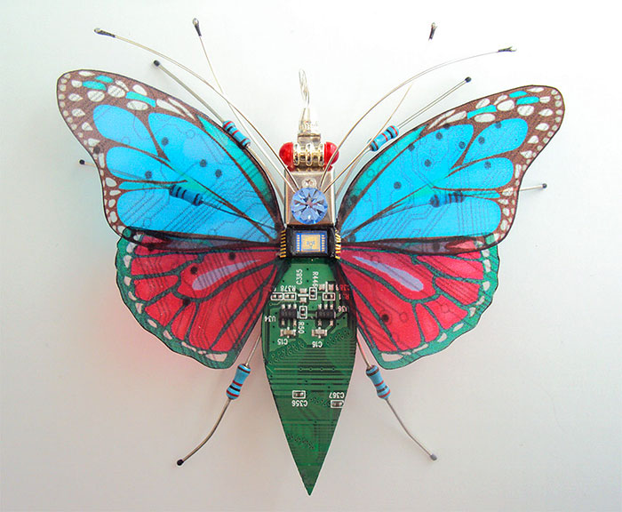 Insect Sculptures Made from Old Computer Parts