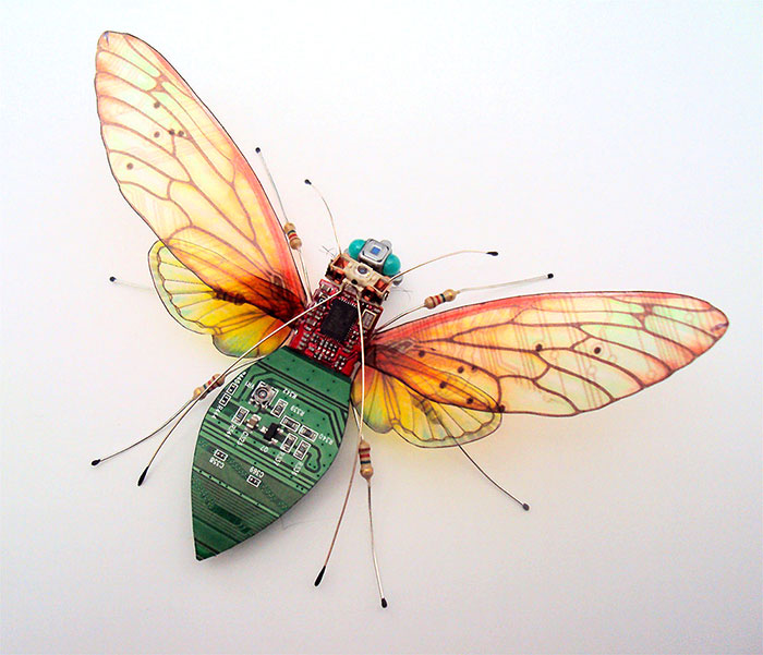 Insect Sculptures Made from Old Computer Parts