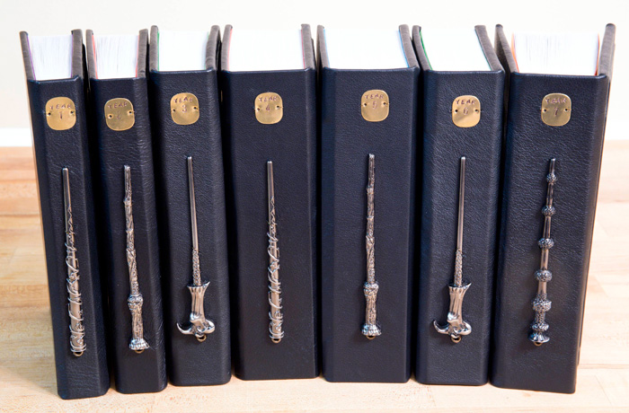 Custom Harry Potter Leatherbound Books with Horcrux Bookmarks