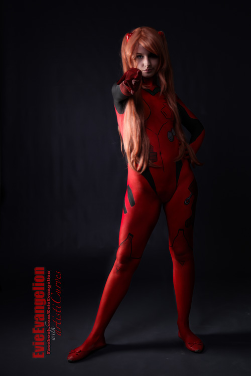 Asuka from Evangelion Body Paint