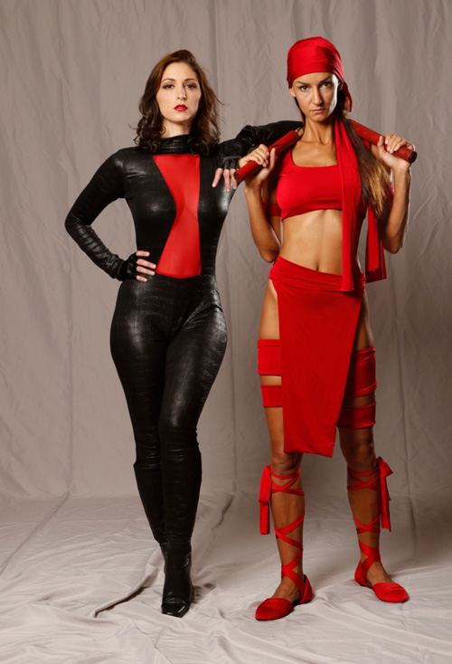 Elektra and Black Widow Cosplay