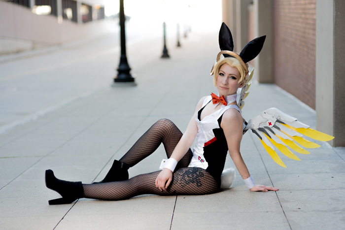 Playboy Bunny Mercy from Overwatch Cosplay
