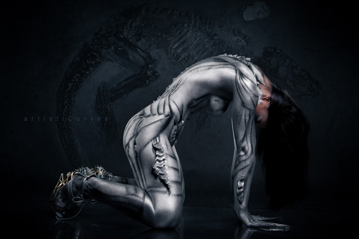 H.R. Giger Body Paint Tribute