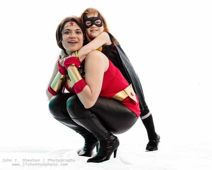 Wonder Woman & Batgirl Mother Daughter Cosplay
