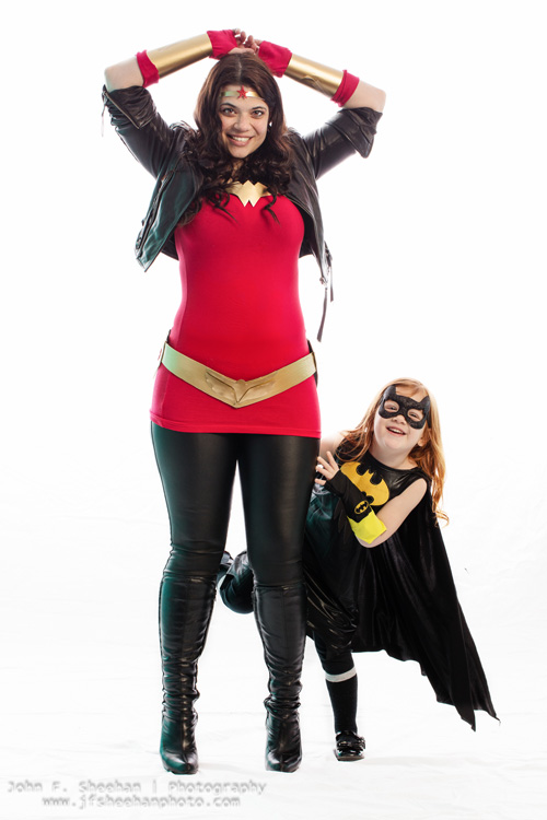 Wonder Woman & Batgirl Mother Daughter Cosplay