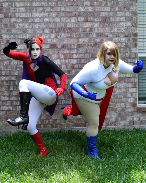 Harley Quinn & Power Girl Cosplay