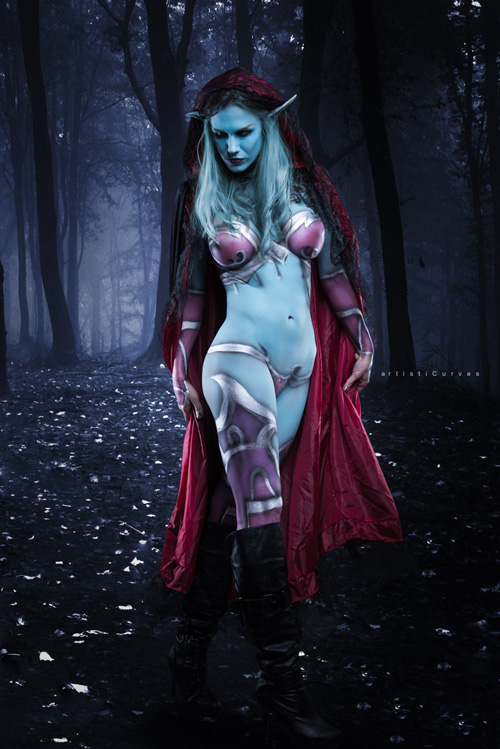 Sylvanas from World of Warcraft Body Paint