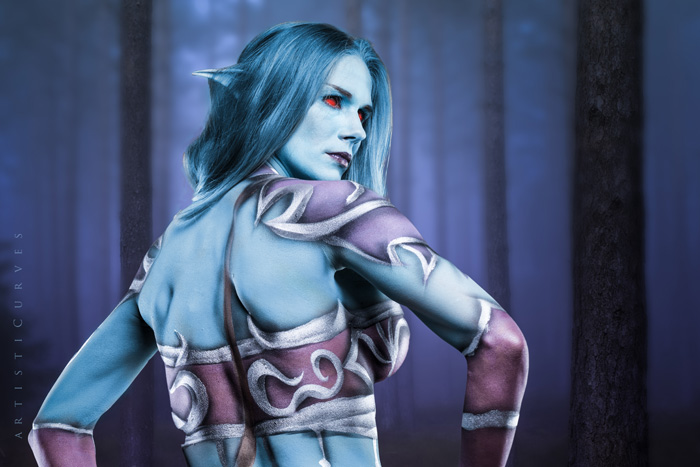Sylvanas from World of Warcraft Body Paint
