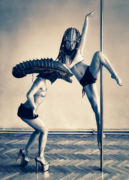 Alien vs. Predator Pole Dance Photoshoot