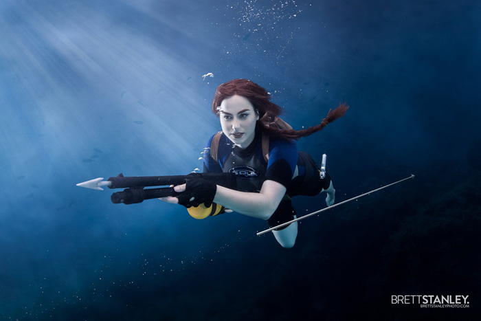 Underwater Lara Croft Cosplay