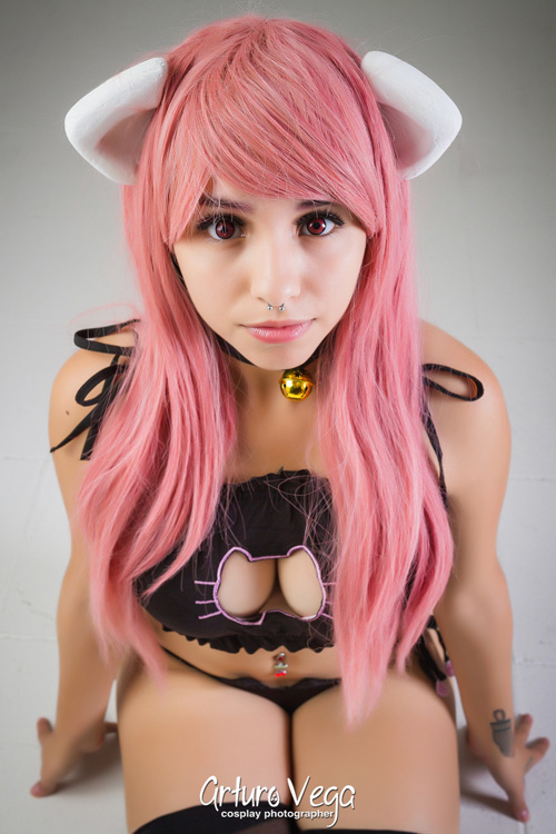 Lucy in Cat Keyhole Lingerie Photoshoot