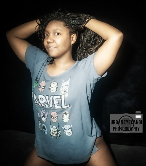 Geek Girl Marvel T-Shirt Photoshoot