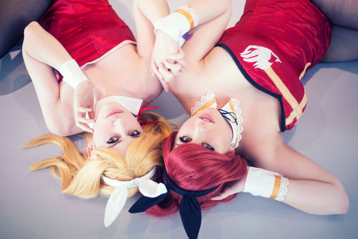 Lucy & Erza from Fairy Tail Bunny Suits Cosplay