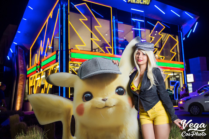 Detective Pikachu Girl at Pokemon 7-Eleven Photoshoot