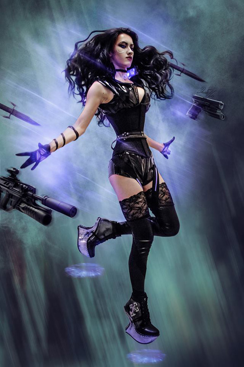 Yennefer from The Witcher 3 in Cyberpunk 2077 Cosplay