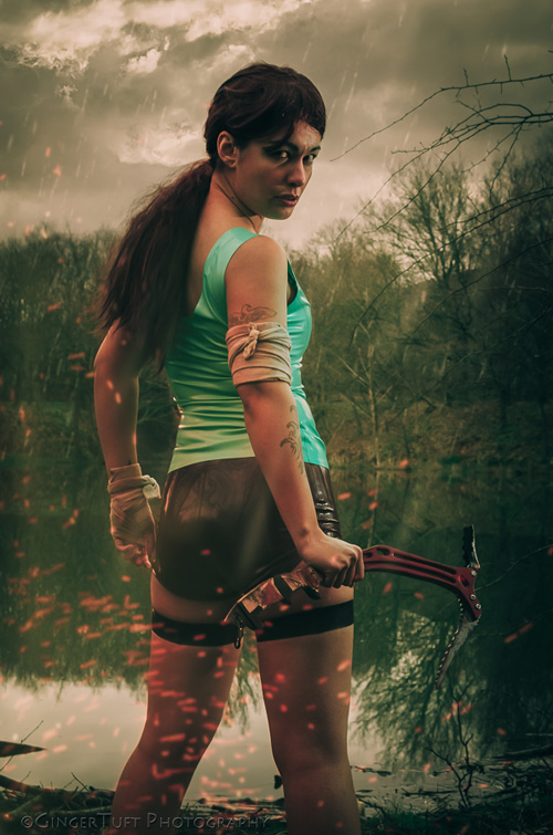 Lara Croft Tomb Raider Latex Cosplay