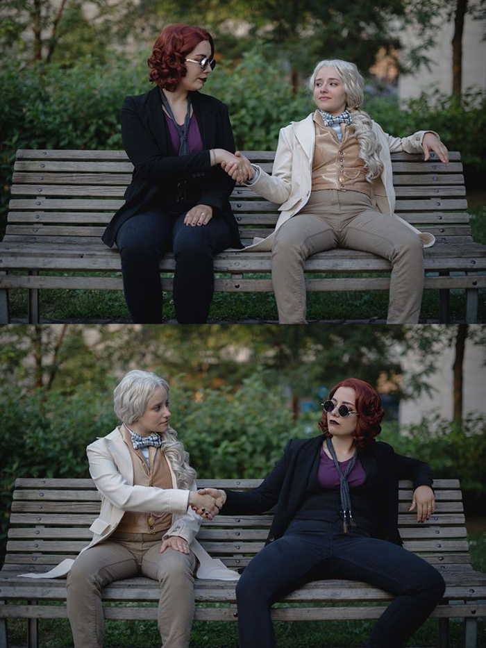 Genderbent Crowley And Aziraphale From Good Omens Cosplay 1641