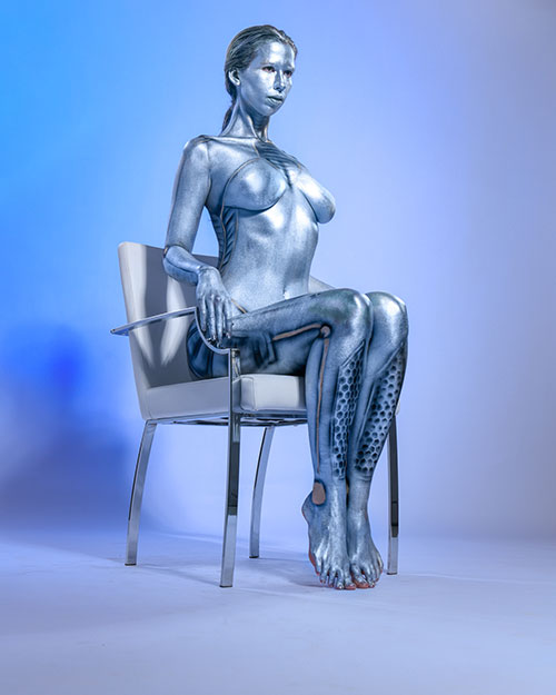 Android/Robot Inspired Body Paint