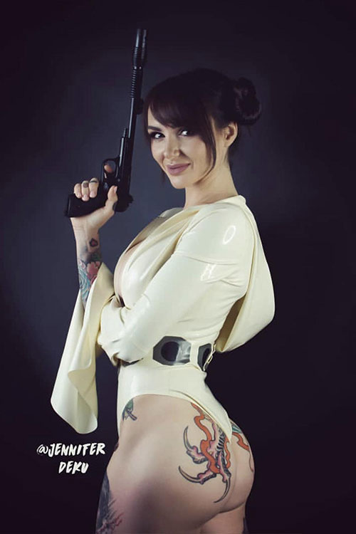 Sexy Princess Leia Latex Cosplay