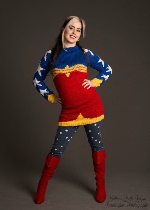 Wonder Woman Sweater Photoshoot