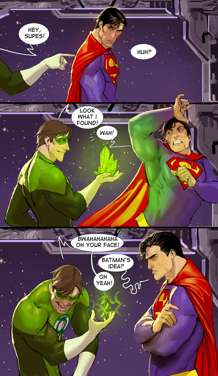 Green Lantern Messes with Superman Comic