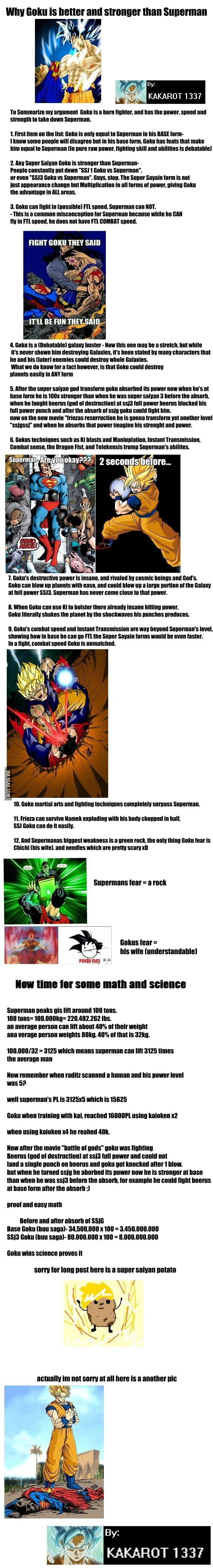 Why Goku is Stronger and Better Than Superman