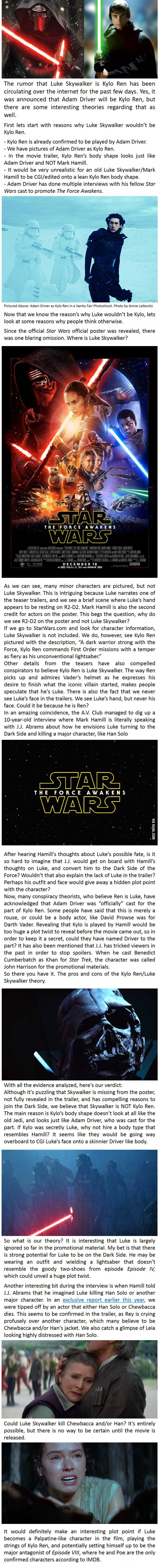 Is Luke Skywalker Kylo Ren in Star Wars: The Force Awakens?