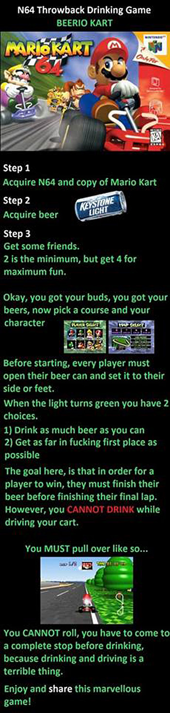 Mario Kart 64 Drinking Game